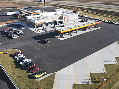 An aerial photo of Store 966 in Jasper, MO 