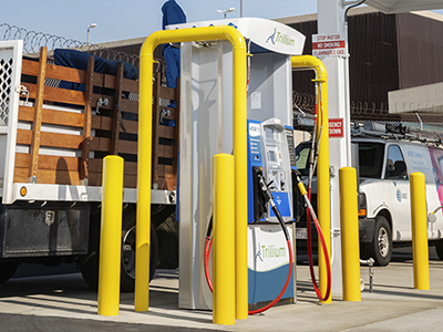 Photo of trucks at a Trillium station fueling