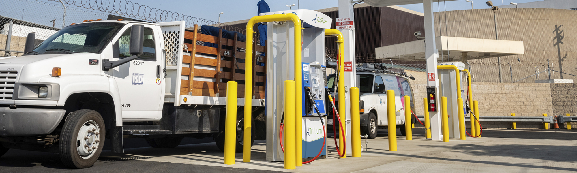 Photo of trucks at a Trillium station fueling